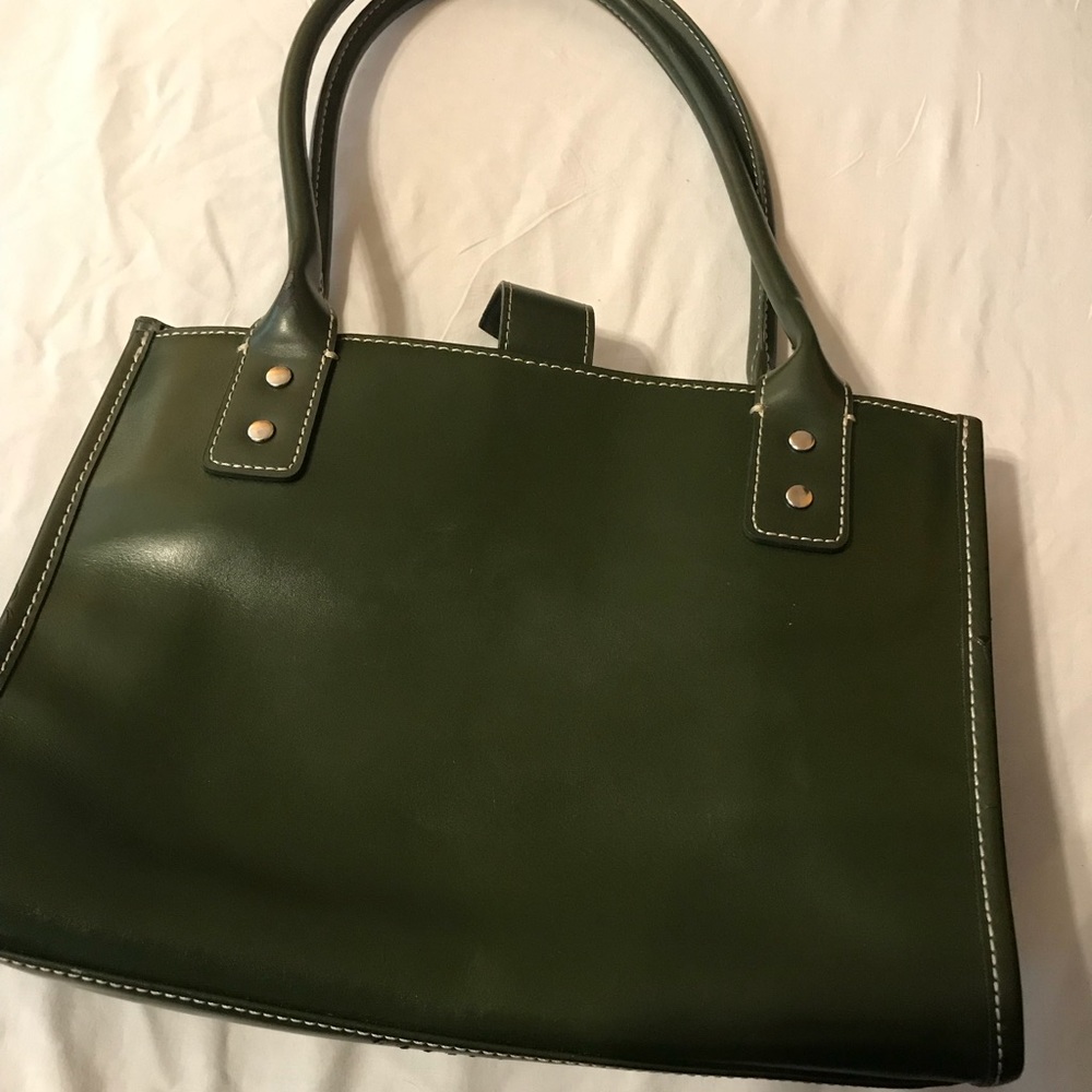 Wilson’s Leather Dark Green Satchel Bag - Picture 13 of 15